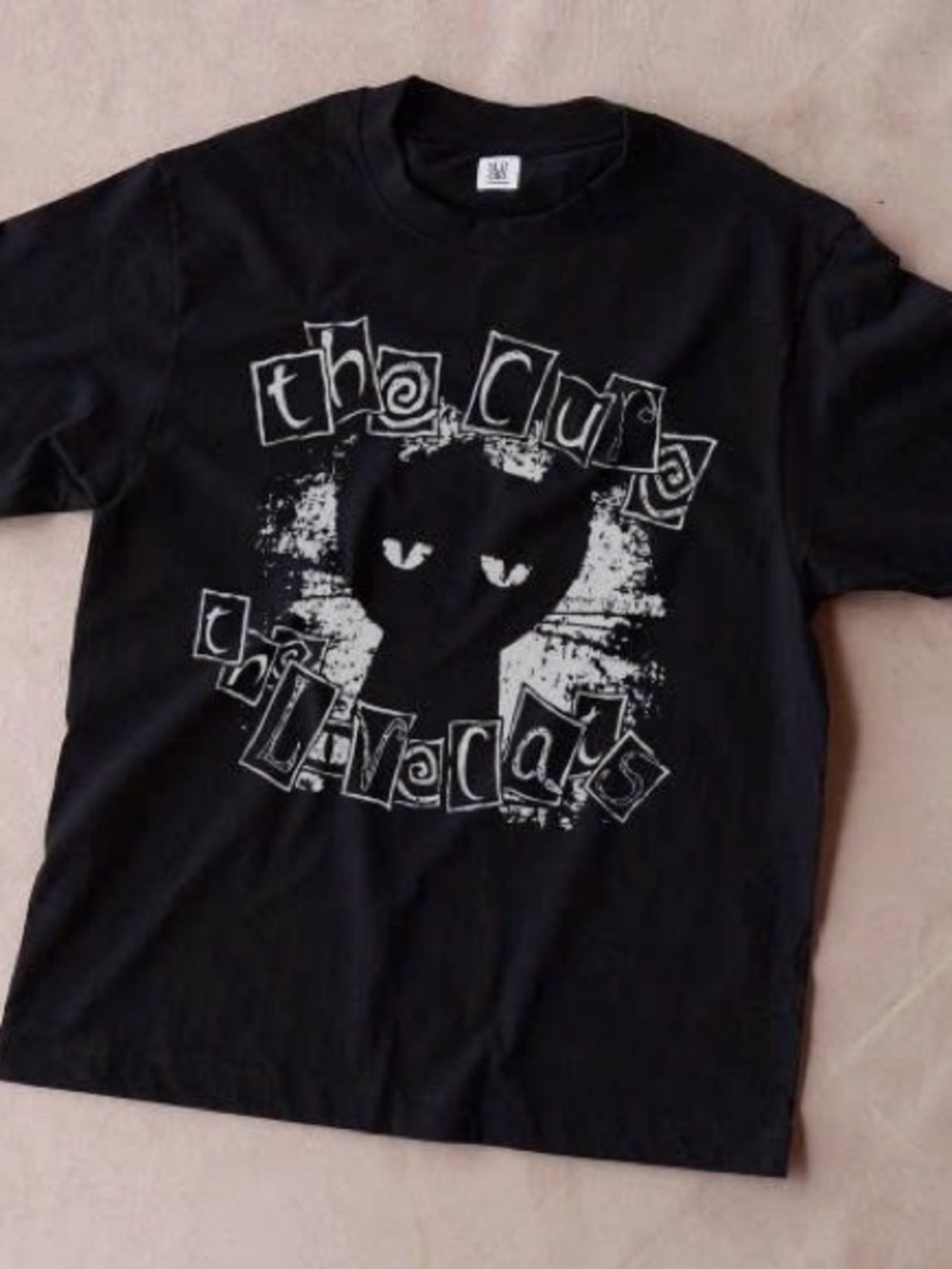 Black Graphic Cat Tee
